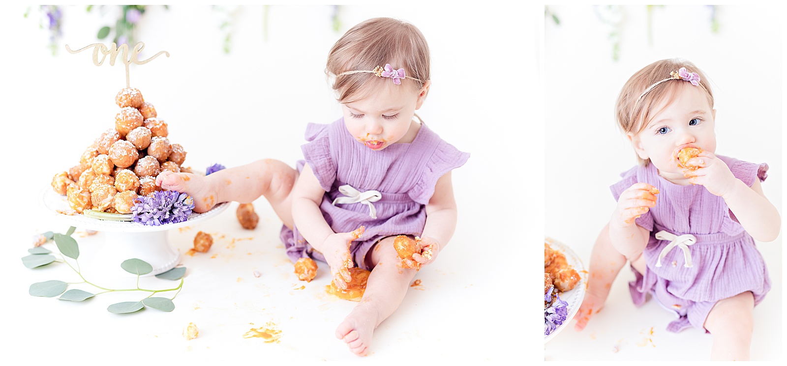 cake smahs, croquembouche, 1 year photos, milestone session, 
