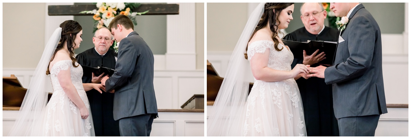 bride and groom exchanging rings, atlanta ga wedding photographer