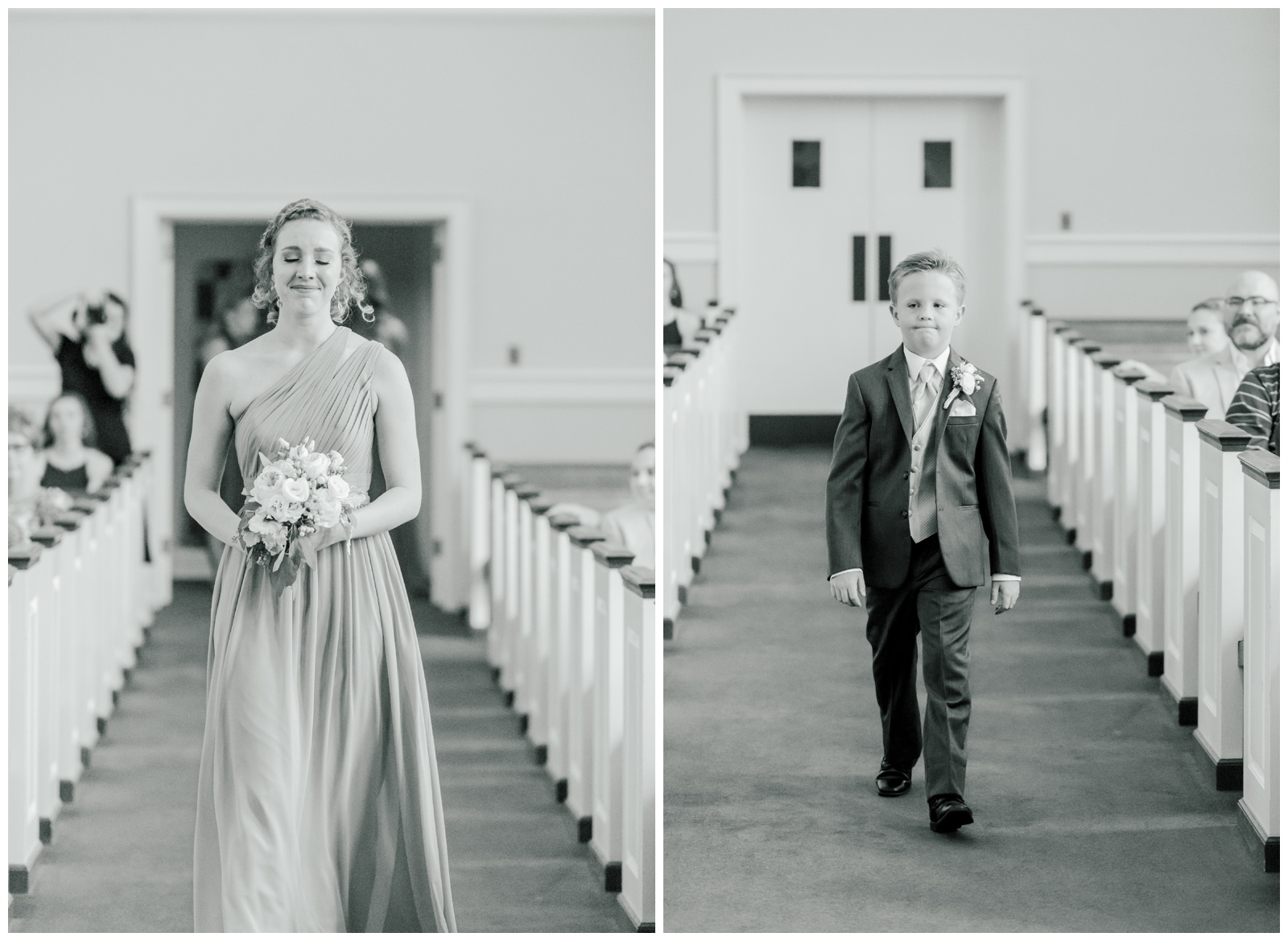 bridal party walking down aisle, atlanta ga wedding photographer