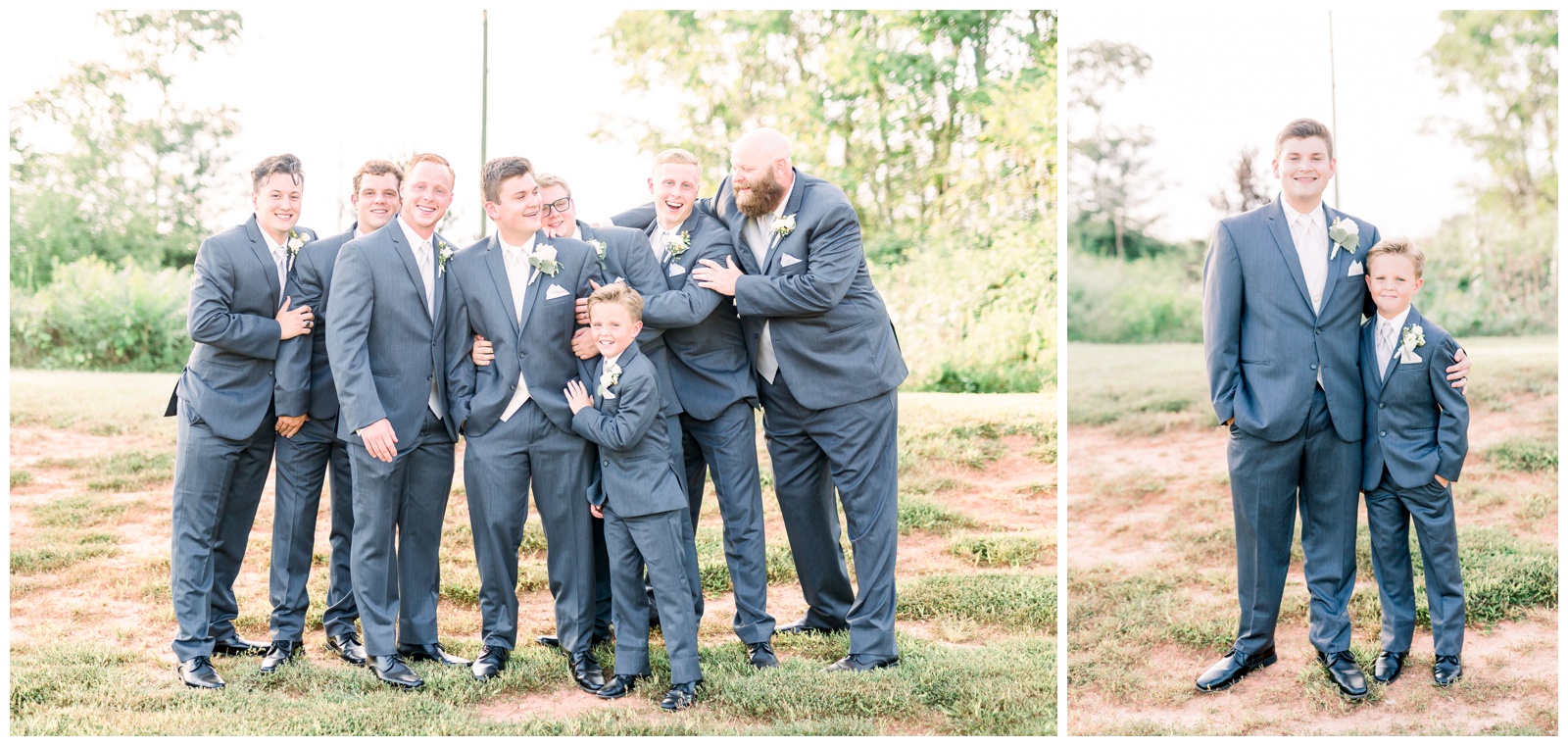 groomsmen having fun, groom with ring bearer, atlanta ga wedding photographer