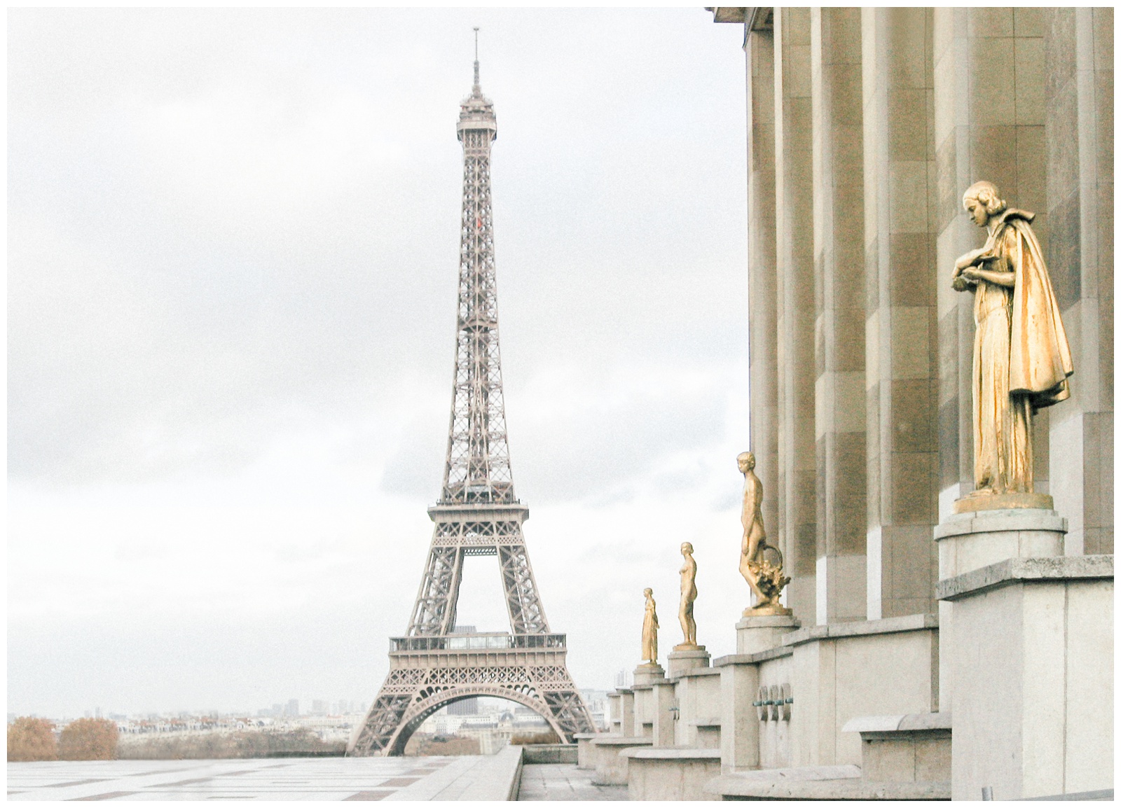 view of Eiffel tower from Trofadéro, Paris, France