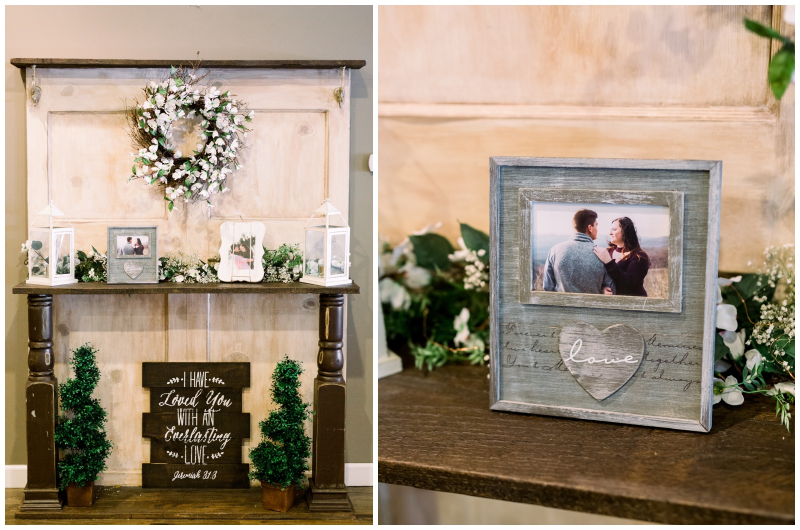 wedding decor, photo of couple in frame, atlanta ga wedding photographer