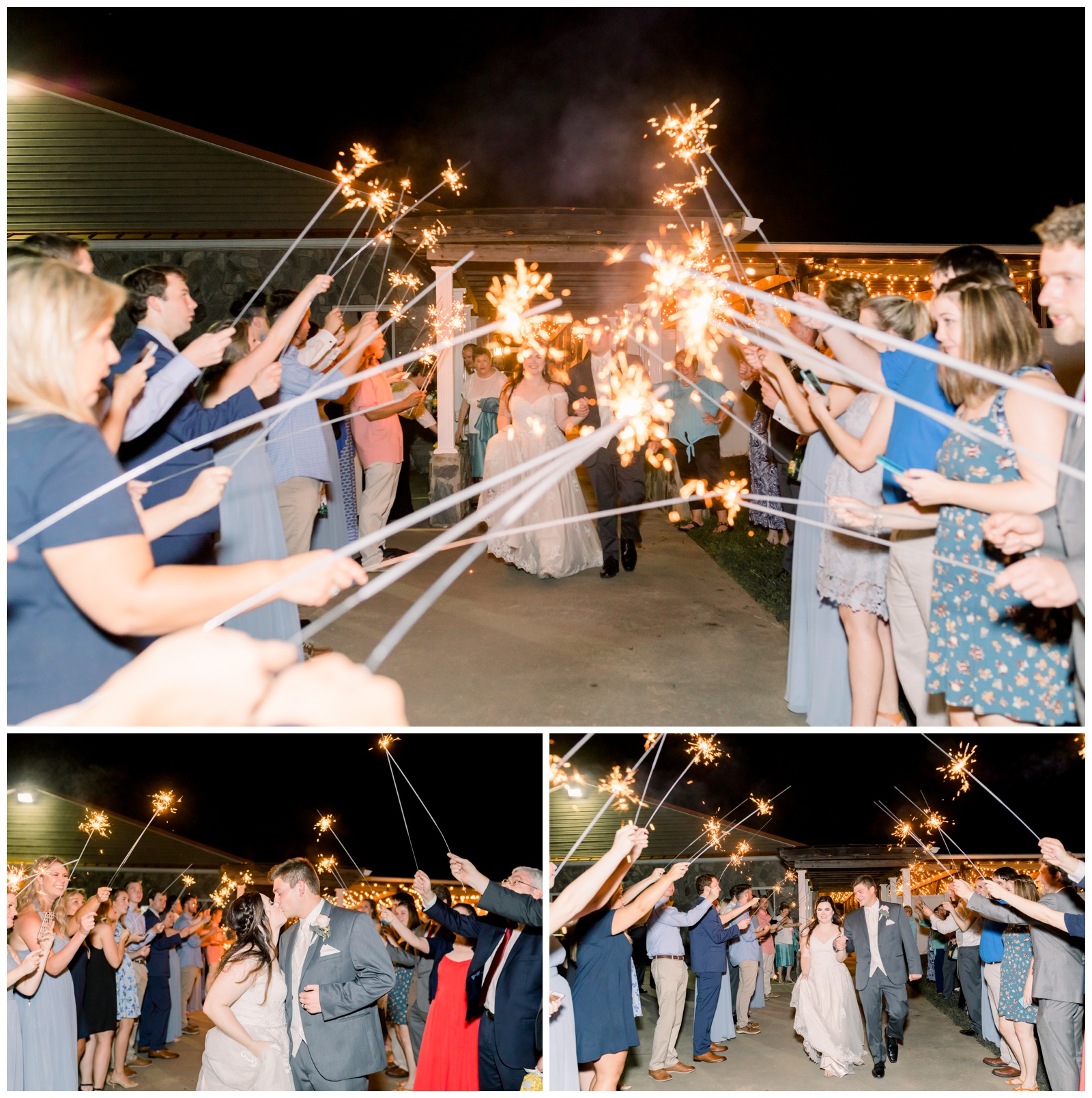 sparkler exit, bride and groom, atlanta ga wedding photographer