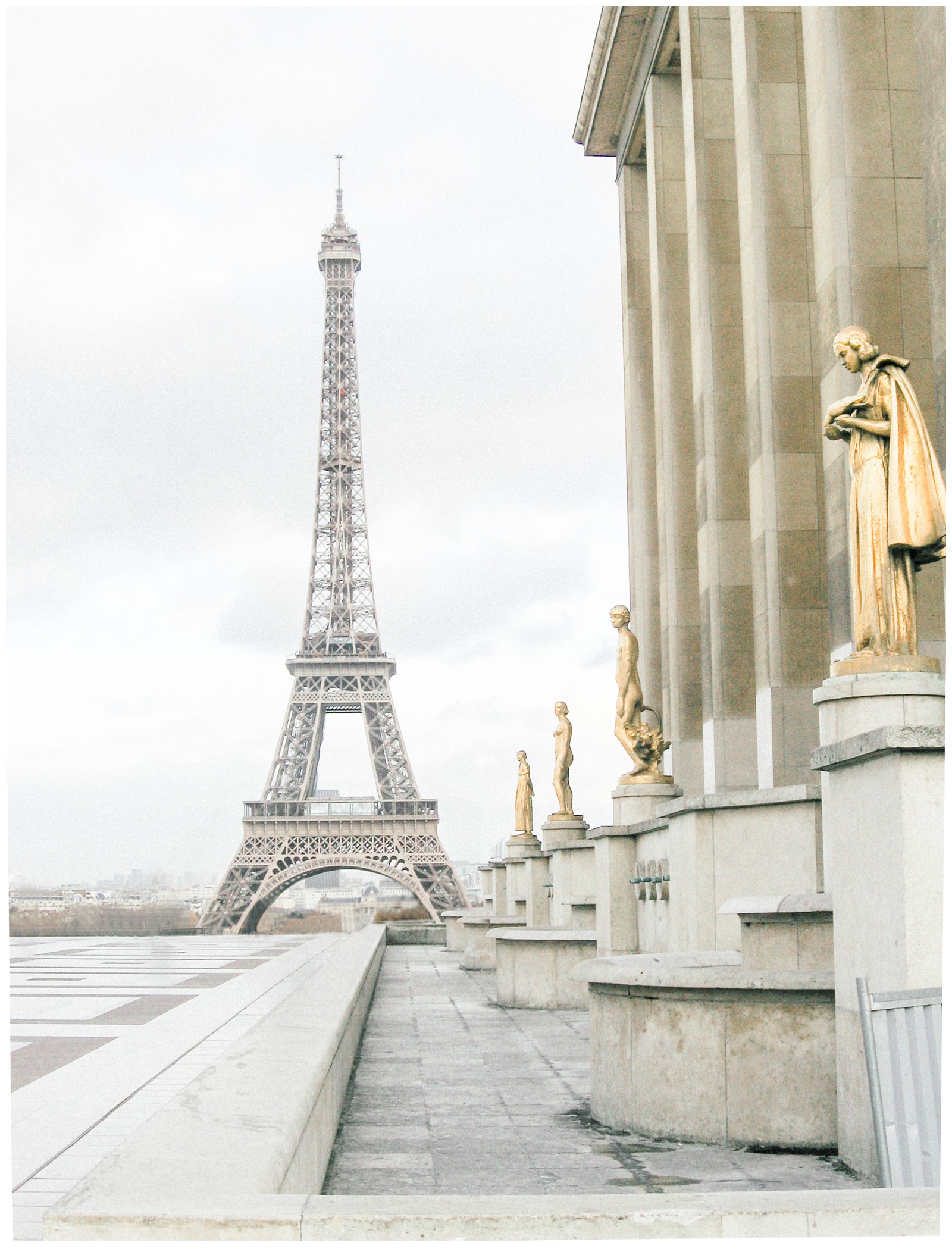 view of Eiffel tower from Trocadéro, Paris, France