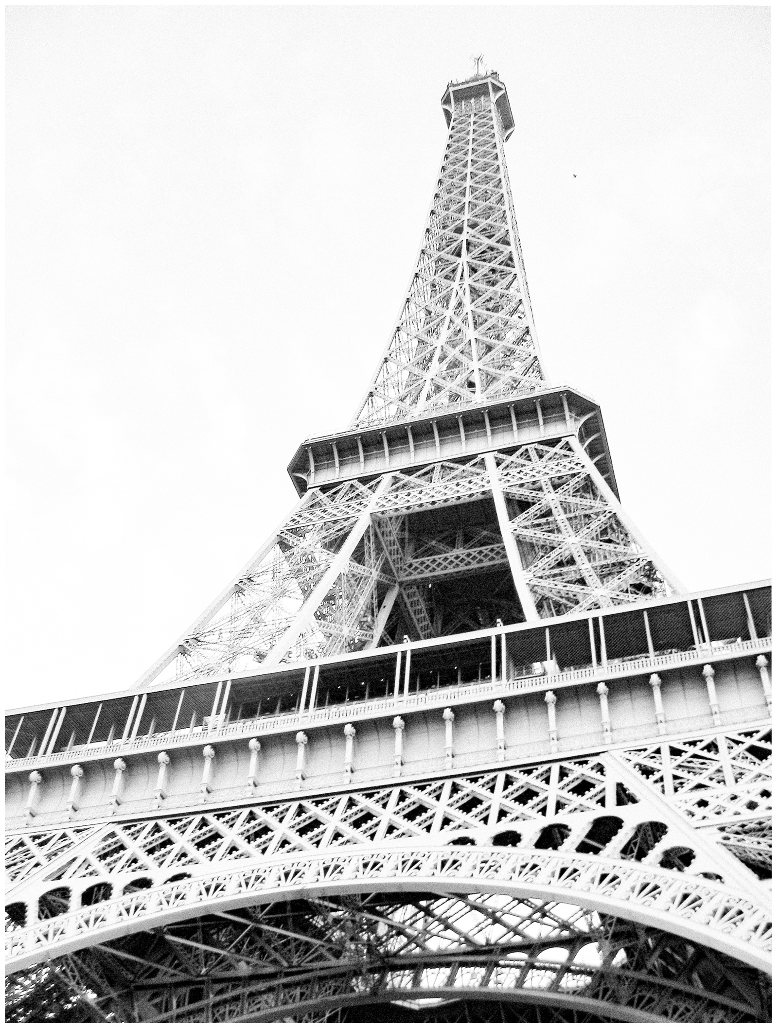 Eiffel Tower, black and white, Paris, France